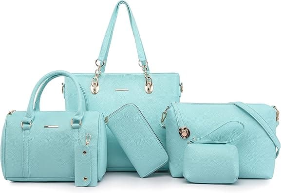 2E-youth Designer Purses and Handbags for Women Satchel Shoulder Bag Tote Top Handle Bag (4C-light blue), 4c-light Blue, Large - Amazon.ae Price Tracker