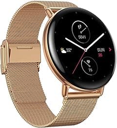 Zepp E Circle Smart Watch Health And Fitness Tacker With Heart Rate, Spo2 And Rem Sleep Monitoring, Stainless Steel Body, Metal Band, Champagne Gold - Amazon.ae Price Tracker