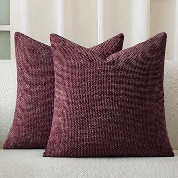 a moment Wine Red Chenille Cushion Cover Throw Pillow Covers 45 x 45 CM Pack of 2 Modern Decorative Pillowcase Farmhouse Cross Covers Home Decor for Sofa Bedroom Living Room - Amazon.ae Price Tracker