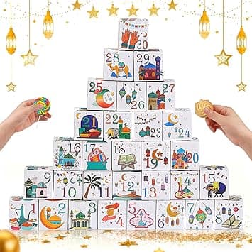 Ramadan Calendar for Kids, 30 Fillable Countdown Boxes with Festive Art, Eid Mubarak Ramadan Decorations for Home, Kids Ramadan Gifts Box (White card) - Amazon.ae Price Tracker