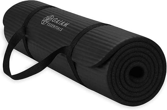 Gaiam Essentials Thick Yoga Mat Fitness & Exercise Mat with Easy-Cinch Yoga Mat Carrier Strap, 72"L x 24"W x 2/5 Inch Thick - Amazon.ae Price Tracker