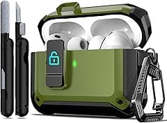 R-fun for AirPods Pro 3 Case (2025) Cover with Cleaning Kit, Military-Grade Heavy-Duty Drop-Resistant with Auto Pop-Up Lid for AirPods Pro 3rd Generation 2025 USB-C Charging Case, Army Green - Amazon.ae Price Tracker