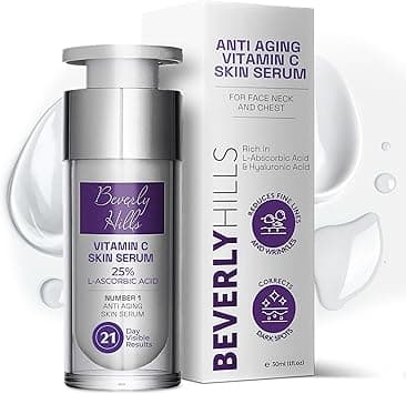 BEVERLY HILLS Anti Aging Vitamin C Serum (25%) for Face with Hyaluronic Acid & L-Ascorbic Acid for Hyperpigmentation & Collagen Production | Vit C Face Serum for Skin Hydration & UV Protection, 30 mL - Amazon.ae Price Tracker