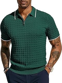 PJ PAUL JONES Men's Knit Polo Shirts Short Sleeve Quarter Zip Polo Shirt - Amazon.ae Price Tracker