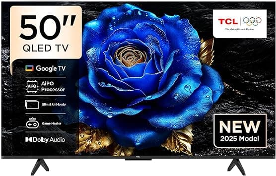 TCL 50T6C Television 50 Inch Smart TV 4K QLED Colorful Quantum Crystal HDR 10+ Gaming Google TV, Dolby Vision Atmos, DTS Virtual X, MEMC, Voice Control, Game Master with Slim Design (2025 Model) - Amazon.ae Price Tracker