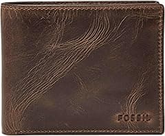 Fossil Men's Derrick RFID-Blocking Leather Bifold Wallet with Flip ID Window for Men - Amazon.ae Price Tracker