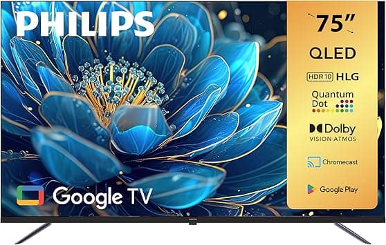 Philips 75inch 8100 series Smart QLED Google TV 75PQT8169/56, Dolby Vision/HDR 10/HLG/HDMI 2.1 Google Voice Assistant, Youtube, Netflix,Shahid, 1 Year Warranty - Amazon.ae Price Tracker