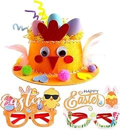Azonee Easter Chick Bunny Egg Eyeglasses Hat DIY Crafts Kits, for Hats Party Supplies Game Decorations Cartoon Cap Gifts Photo Props, Decoration Children Birthday Gifts, Make Your Own Bonnet Hat - Amazon.ae Price Tracker
