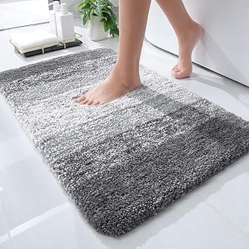 Luxury Bathroom Rug Mat 50x80cm, Soft and Absorbent Microfiber Bath Rugs, Non-Slip Shaggy Bath Carpet, Machine Wash Dry, Bath Mats for Bathroom Floor, Tub and Shower(Grey) - Amazon.ae Price Tracker