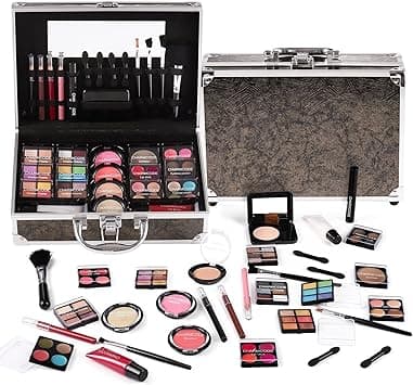 Makeup Kit for Teen Girls & Women Full Kit, Beauty Train Case with Starter Cosmetics Set, Make Up Valentine's Day Gift Box with Eyeshadow,Lipgloss,Highlight,Blush,Lip&Eye Pen,Brush & More(GoldenBrown) - Amazon.ae Price Tracker