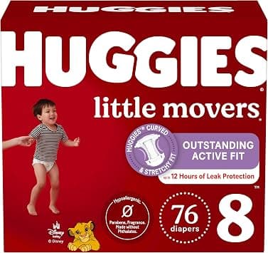 Huggies Size 8 Diapers, Little Movers Baby Diapers, Size 8 (46+ lbs), 76 Count (2 Packs of 38), Packaging May Vary - Amazon.ae Price Tracker