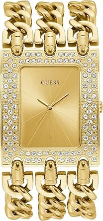 GUESS 39mm Gold-Tone Glitz Chain-Link Watch - Amazon.ae Price Tracker