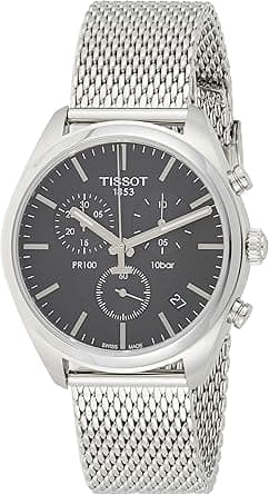 Tissot Men's PR 100 Chronograph - T1014171105101 Silver/Grey One Size - Amazon.ae Price Tracker