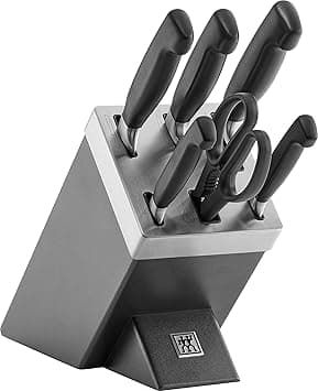 ZWILLING Selbstschärfender Messerblock, 7 teilig, grau, Vier Sterne - Amazon.ae Price Tracker