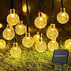 Solar String Lights Outdoor 60 Led 35.6 FT Crystal Globe Lights with 8 Lighting Modes, Waterproof Solar Powered Patio Lights for Garden Yard Porch Wedding Party Decor (Warm White) - Amazon.ae Price Tracker