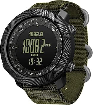 North Edge Apache Tactical Sports Watches for Men Digital Outdoor Survival Military Compass Rock Solid Digital Watches with Durable Band, Steps Tracker Pedometer Calories (Green) - Amazon.ae Price Tracker