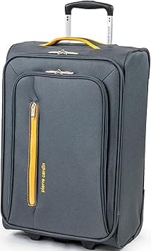 Pierre Cardin Cion Soft Sided Luggage with Stress Tested Durable Wheels | Telescopic Drag Handle Suitcase with Packing Straps CL610M, Grey & Orange, S, Small 56x39x25 - Amazon.ae Price Tracker