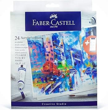 Faber-Castell Acrylic Colors Set Of 24 X 9Ml Tubes In A Cardboard Pack, Assorted, 379024 - Amazon.ae Price Tracker