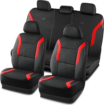 Skechers Memory Foam™ Car Seat Covers, Air Cool Mesh Thick Seat Covers, Seat Cover Full Sets, Airbag Compatible, Automotive Comfort & Protection for Most Cars,Vans,Trucks, SUVs(Red,Full Set) - Amazon.ae Price Tracker