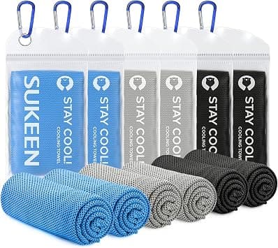 Sukeen Cooling Towels for Neck and Face (40" x 12"), Cooling Towel 6 Pack, Microfiber Best Sports Cooling Cool Towels for Hot Weather, Soft Breathable Cooling Towels for Sweat Athletes Men Women - Amazon.ae Price Tracker
