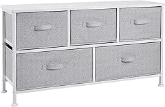 Amazon Basics Extra Wide Fabric 5-Drawer Storage Organizer Unit for Closet, White - Amazon.ae Price Tracker