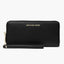 Michael Kors Large Pebbled Leather Continental Wallet (Black/Gold)