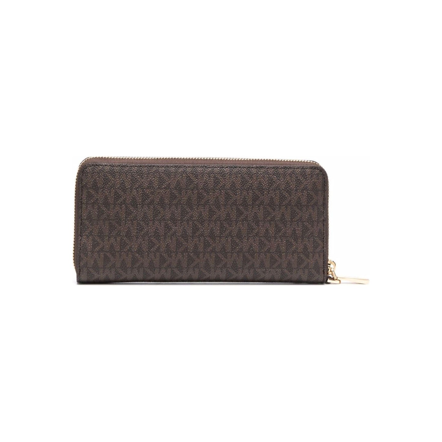 Michael Kors Jet Set Travel Continental Zip Wallet Wristlet (Brown/Logo)