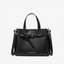 Michael Kors Emilia Small Pebbled Leather Satchel (Black)