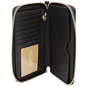 Michael Kors Medium Pebbled Leather Continental Wallet (Black/Gold)