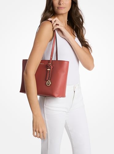 Michael Kors Quinn Medium Tote, Gold-Tone Hardware/Pebble Leather/Crimson