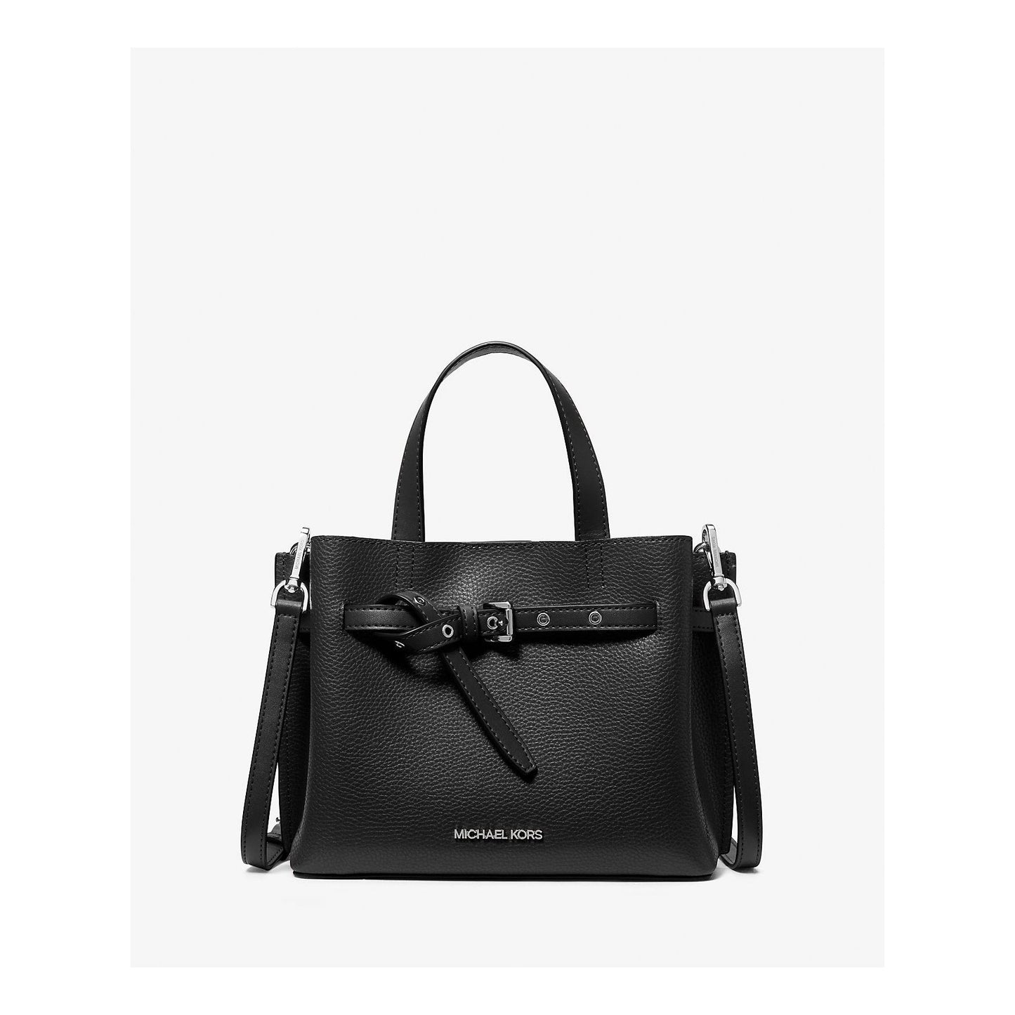 Michael Kors Emilia Small Pebbled Leather Satchel (Black)