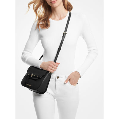 Michael Kors Emilia Small Leather Crossbody Bag (Black)