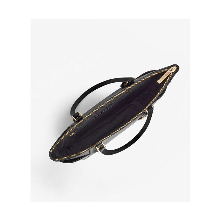 Michael Kors Charlotte Large Saffiano Leather Top-Zip Tote Bag (Black)