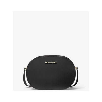 Michael Kors Jet Set Travel Medium Saffiano Leather Crossbody Bag (Black)