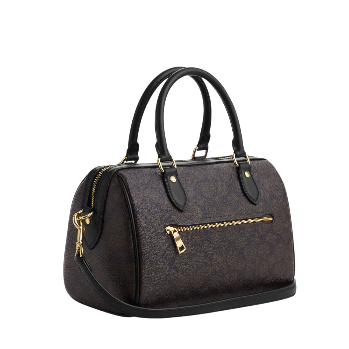 Coach Rowan Satchel Bag In Signature Canvas (Gold/Walnut/Black)