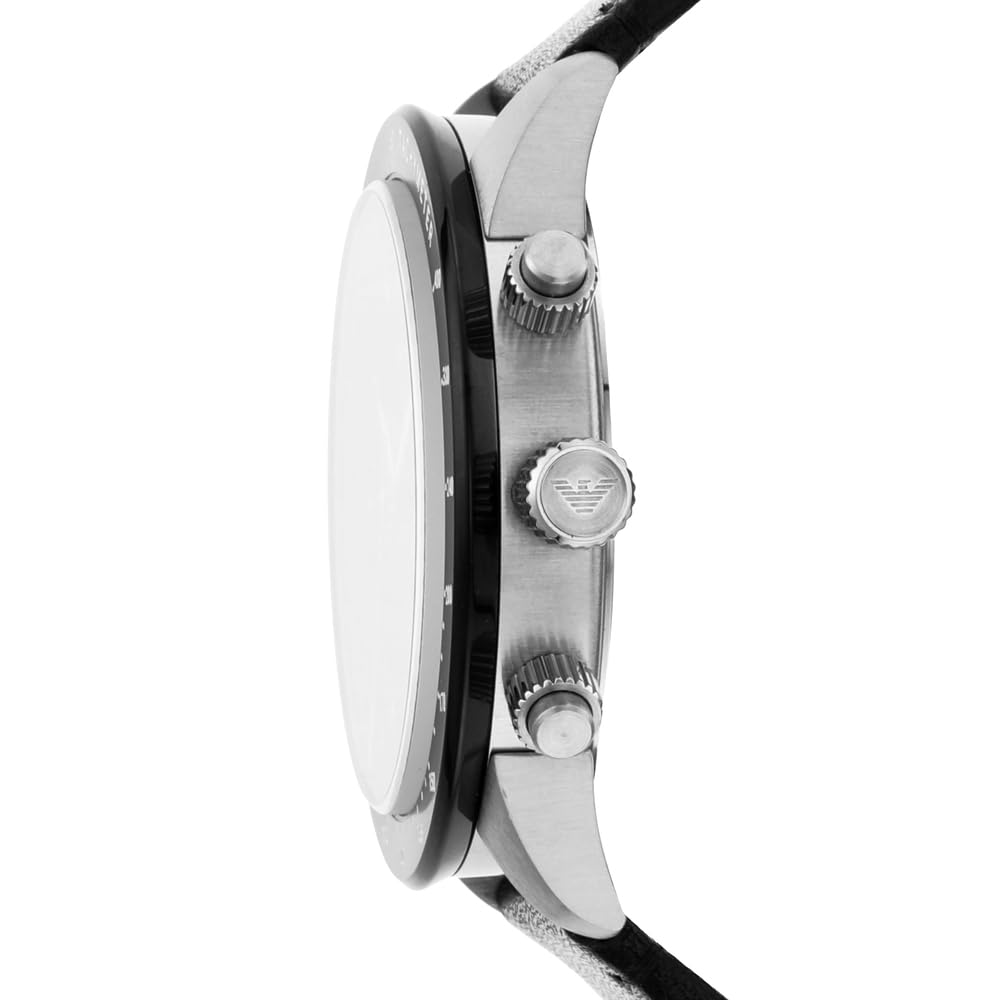 Emporio Armani Men Black Dial Leather Analog Watch - AR11243