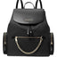 Michael Kors Jet Set Large Signature PVC Chain Backpack Flap Book Bag