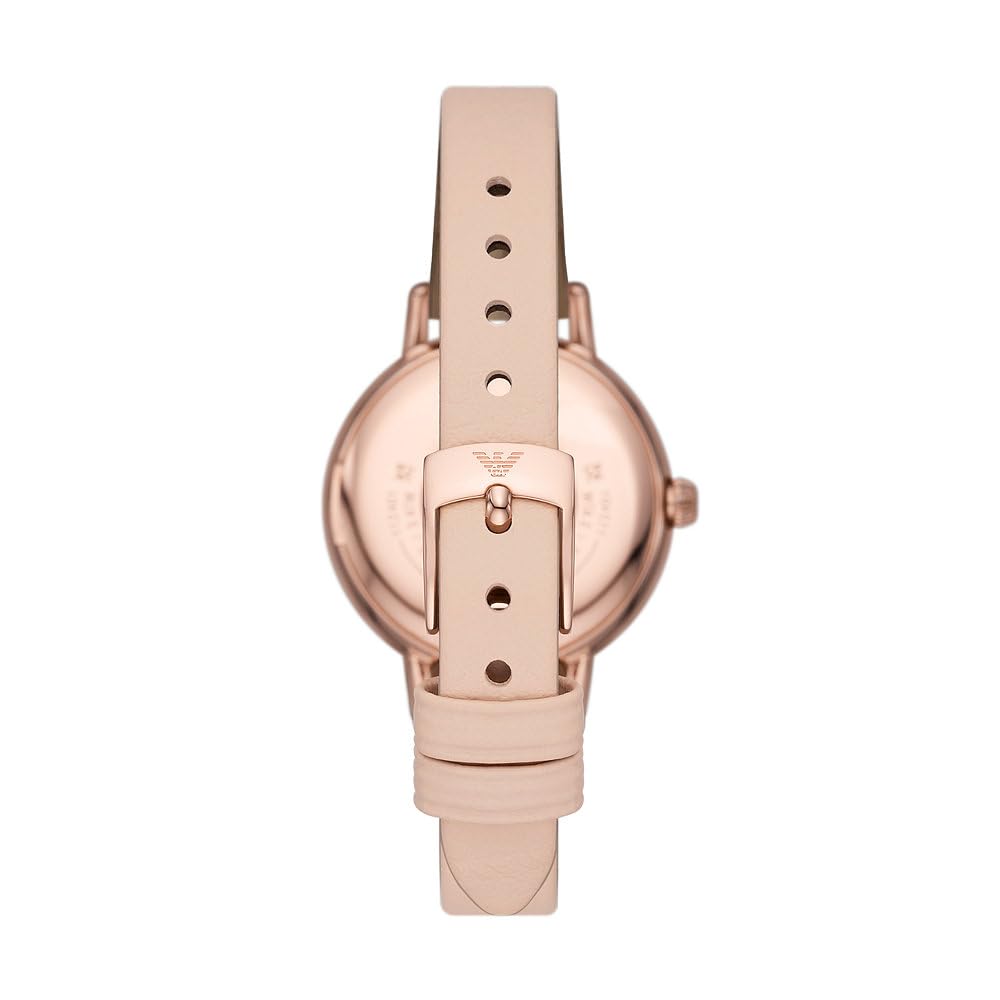 Emporio Armani Watch for Women, Three Hand Quartz Movement and 32mm Case Size with Stainless Steel, Leather or Silicone Strap