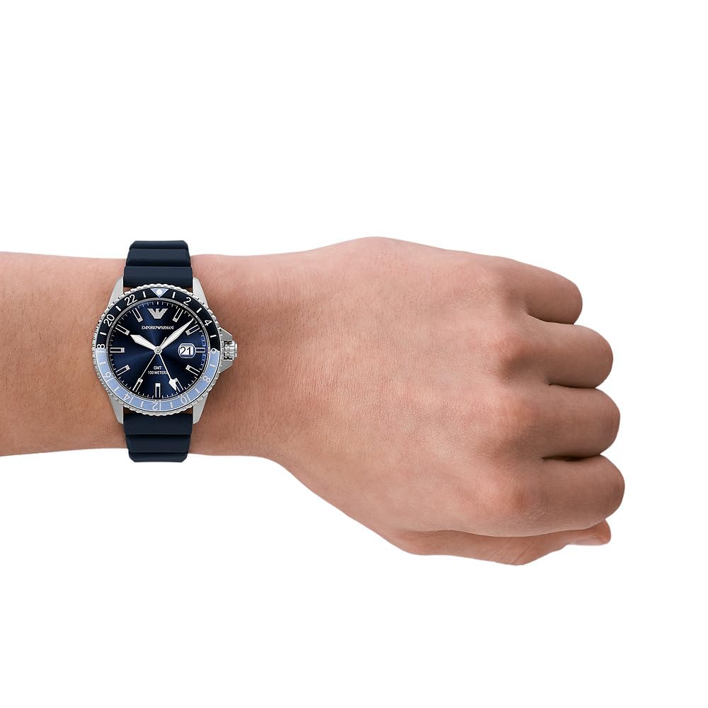 Emporio Armani Watch for Men, Quartz Movement and 42mm Case Size with Stainless Steel, Leather or Silicone Strap