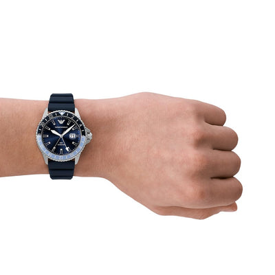 Emporio Armani Watch for Men, Quartz Movement and 42mm Case Size with Stainless Steel, Leather or Silicone Strap