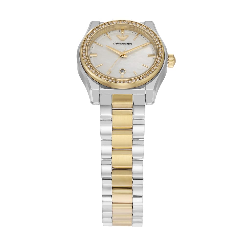 Emporio Armani Watch for Women, Three Hand Quartz Movement and 32mm Case Size with Stainless Steel, Leather or Silicone Strap