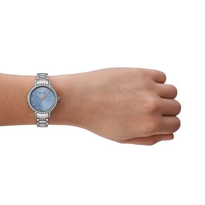 Emporio Armani Watch for Women, Three Hand Quartz Movement and 32mm Case Size with Stainless Steel, Leather or Silicone Strap
