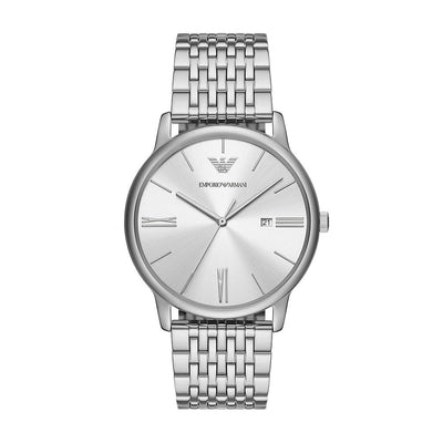 Emporio Armani Watch for Men, Quartz Movement and 42mm Case Size with Stainless Steel, Leather or Silicone Strap