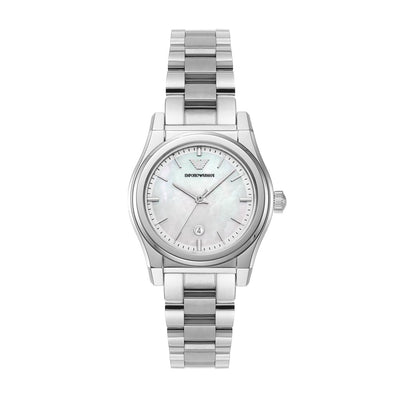 Emporio Armani Watch for Women, Three Hand Quartz Movement and 32mm Case Size with Stainless Steel, Leather or Silicone Strap