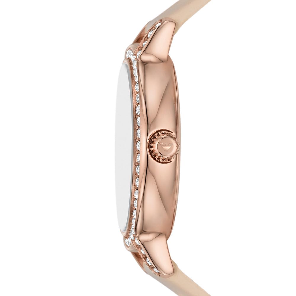 Emporio Armani Watch for Women, Three Hand Quartz Movement and 32mm Case Size with Stainless Steel, Leather or Silicone Strap