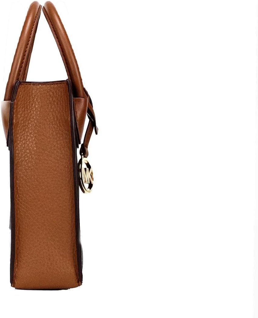 Michael Kors Mercer Extra-Small Pebbled Leather Crossbody Bag (Brown/Sliver)