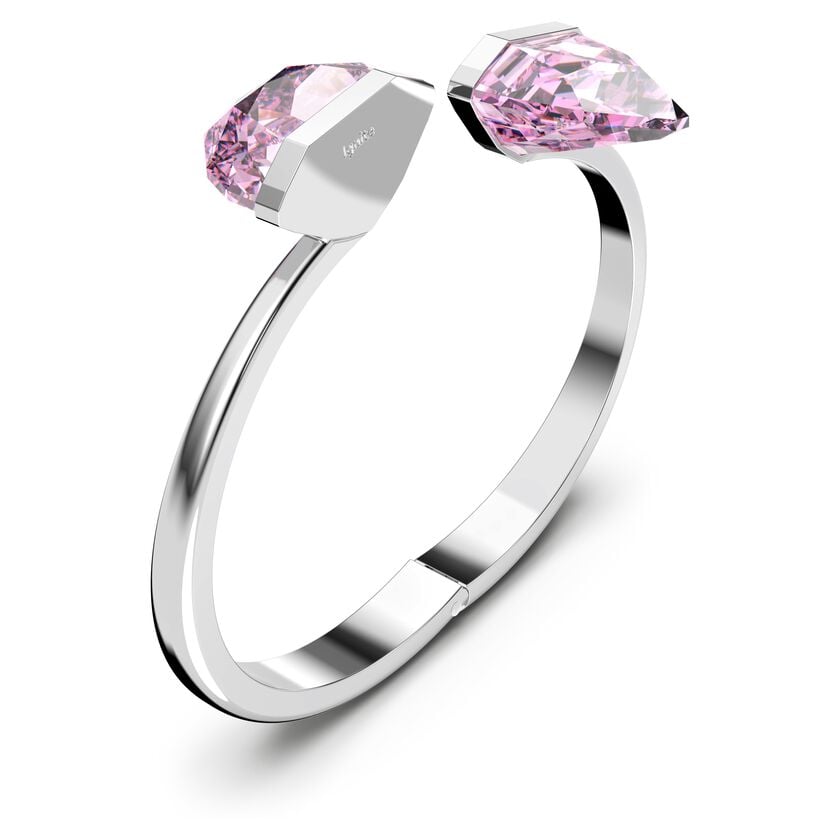 Swarovski Lucent bangle Magnetic, Pink, Rhodium plated