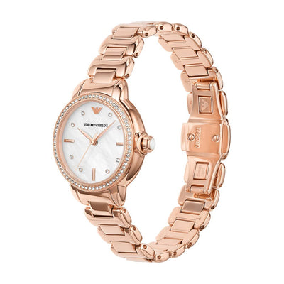 Emporio Armani Watch for Women, Three Hand Quartz Movement and 32mm Case Size with Stainless Steel, Leather or Silicone Strap