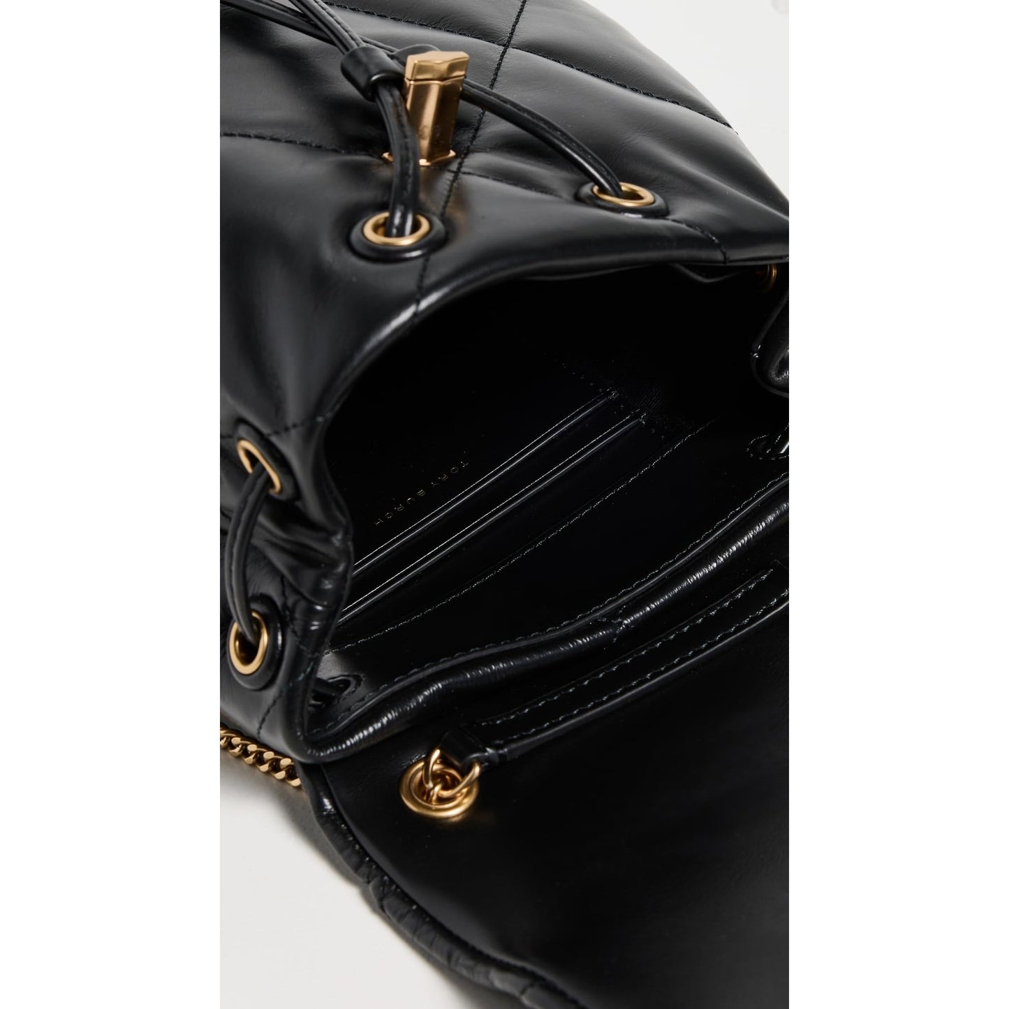 Tory Burch Women's Kira Diamond Quilt Mini Backpack, Black, One Size