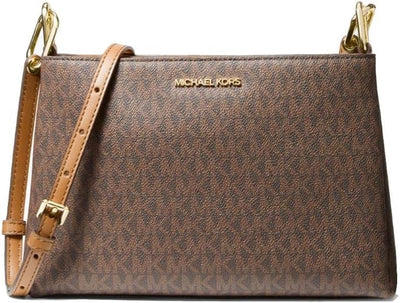 Michael Kors Trisha Medium Triple Compartment Crossbody (Brown)